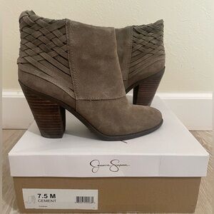 Jessica Simpson Casha Suede Chunky Heel Ankle Boots